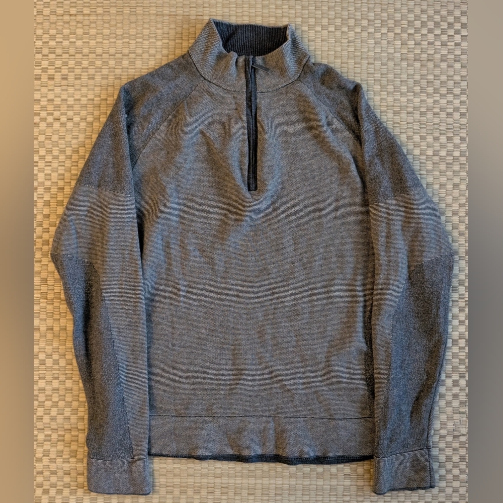 Overland Liam 1/4 Zip Cotton Wool Sweater Gray Men's Size Large